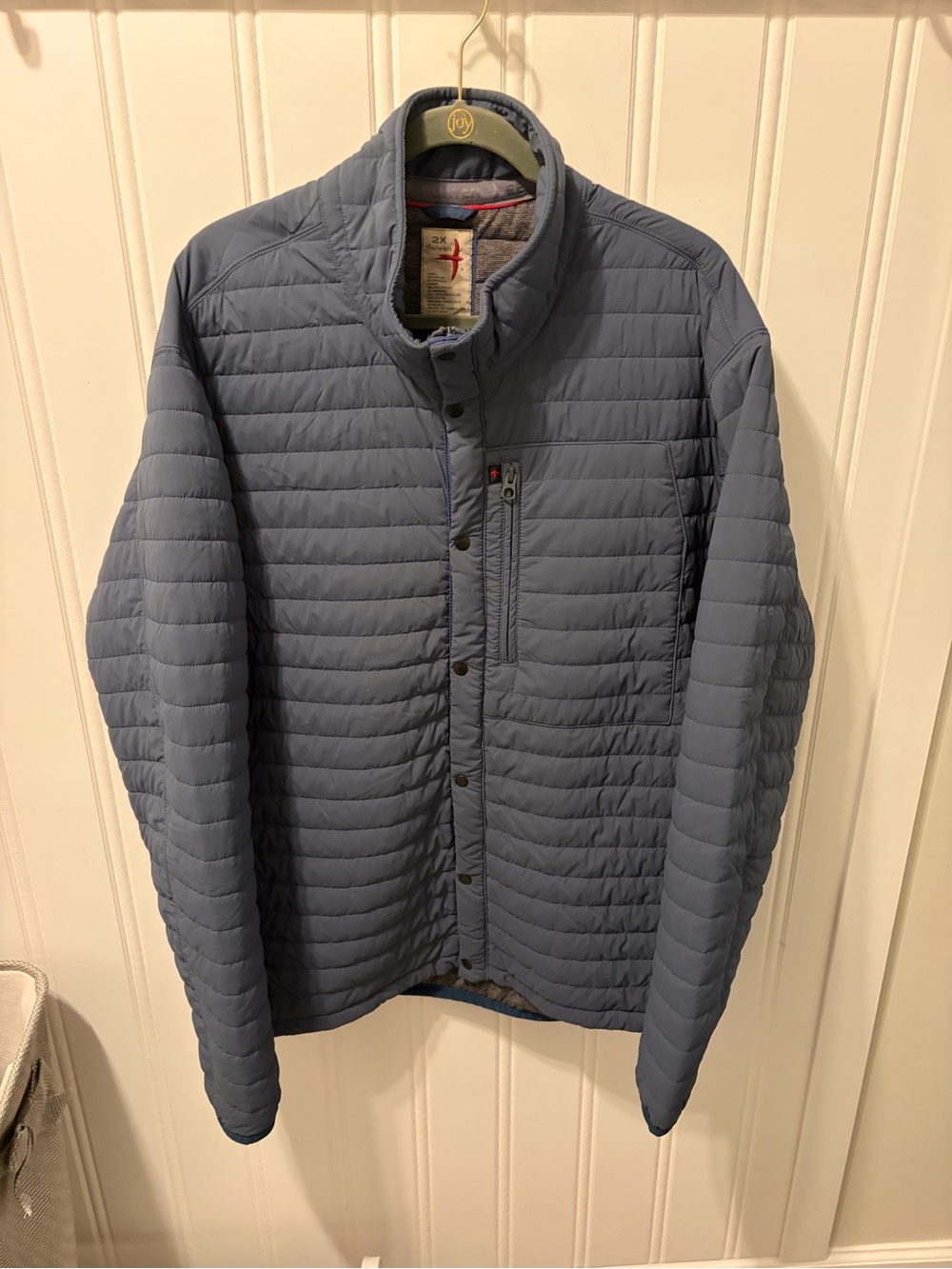 Relwen Windzip Jacket Men's 2X - Quilted Insulated Full Zip Snap - Slate Blue